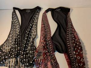 lot 41 image: Crystal Embellished Black Evening Dress