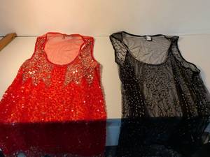 lot 64 image: Sequined Tank Top Set - Black and Red