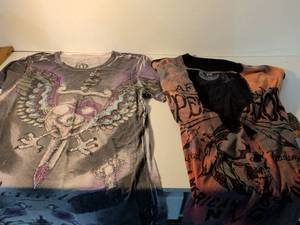 lot 88 image: Affliction American Customs Crystal Design T-Shirt