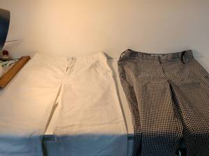 lot 107 image: GAP White Cotton Dress and Gingham Pants Set