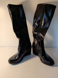 lot 108 image: Unlisted Black Leather Knee-High Boots