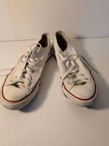 lot 125 image: Converse All Star White Canvas Sneakers Size 8