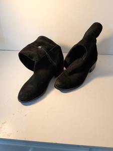lot 126 image: Black Suede Knee High Boots