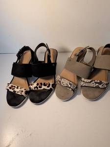 lot 127 image: Womens Animal Print Platform Sandals