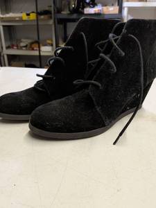 lot 136 image: Domain Black Suede Wedge Ankle Boots Size 10
