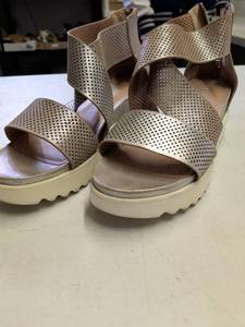 lot 137 image: Steven Natural Comfort Metallic Perforated Sandals