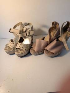 lot 151 image: Womens Studded Platform Wedge Sandals