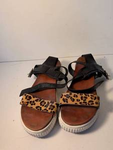 lot 166 image: MIA Leopard Print Platform Sandals