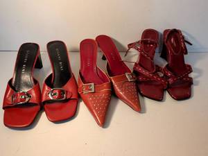 lot 169 image: Giannini Red Leather Heeled Sandals Collection