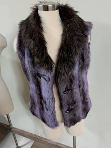 lot 179 image: Purple Faux Fur Vest with Animal Print Lining