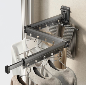 lot 69895 image: Clothes Drying Rack Wall Mounted - Retail $30
