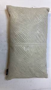 lot 658555 image: Woven Leather Decorative Pillow - Retail $45
