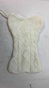 lot 658559 image: Cable Knit Christmas Stocking - White - Retail $15