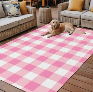 lot 658576 image: Pink And White Outdoor Mat - Retail $28