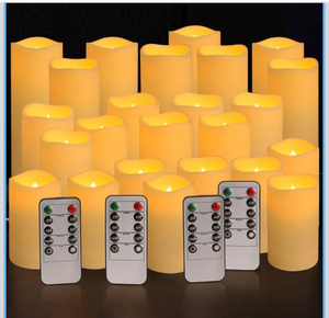 lot 658628 image: Set of 24 Waterproof Outdoor Flameless Candles - Retail $30