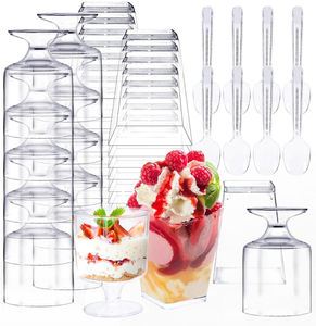 lot 658635 image: Clear Plastic Dessert Cups Set - Retail $20