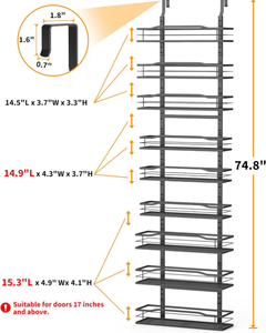 lot 658644 image: 9-Tier Over The Door Pantry Organizer - Retail $40