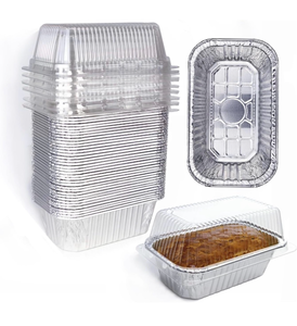 lot 658650 image: Disposable Mini Loaf Pans with Lids - Retail $17