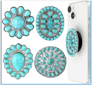 lot 658652 image: 4 Pieces Turquoise Western Phone Grip - Retail $19
