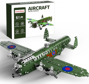 lot 658669 image: Lucky Doug Military Aircraft Metal Construction Set - Retail $30
