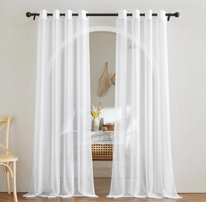 lot 658673 image: White Sheer Curtains - Retail $12