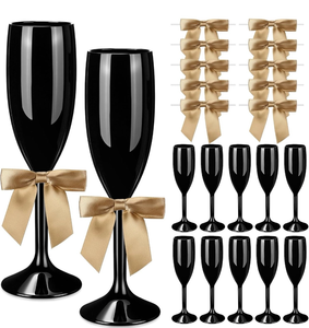 lot 658676 image: Plastic Reusable Champagne Flute Glasses - Retail $36