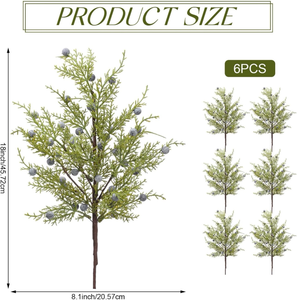 lot 658677 image: Artificial Juniper Cedar Sprays and Berries - Retail $36