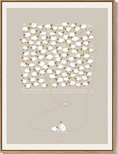 lot 658696 image: Framed Jesus Wall Art, Lost Sheep Christian Canvas - Retail $27