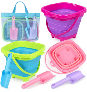 lot 658697 image: Collapsible Beach Buckets for Kids - Retail $20
