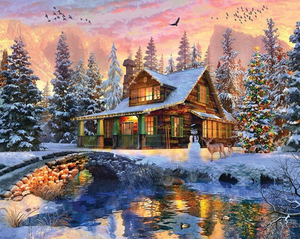 lot 658715 image: Rocky Mountain Christmas - 1000 Piece Jigsaw Puzzle - Retail $20