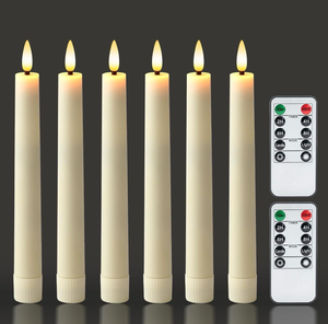 lot 658716 image: 6.7 Inches Flameless Taper Candles - Retail $20