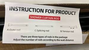 lot 658724 image: Shower Curtain Rod - Black Adjustable - Retail $15
