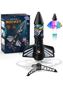 lot 69688 image: Spinner Rocket Flying Toy with LED Lights - Retail $25