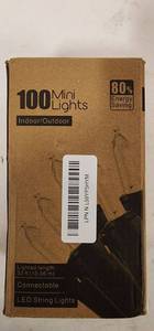 lot 69703 image: 100 LED Mini String Lights - IndoorOutdoor (Green) - Retail $12