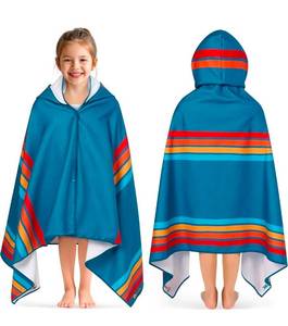 lot 69705 image: Kids Hooded Beach Towel with Stripes - Retail $24
