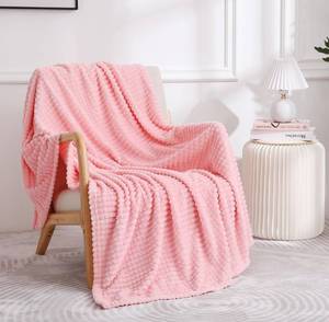 lot 69720 image: Soft Pink Ribbed Throw Blanket - Retail $25