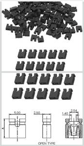 lot 69724 image: 2.54mm Pin Header Jumpers - Pack of 100 - Retail $8