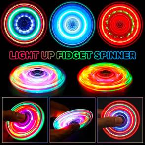 lot 69727 image: LED Light Up Fidget Spinner - 3 Mode Color Changing - Retail $12