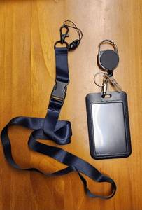 lot 69728 image: ID Badge Holder Set with Lanyard and Retractable Reel - Retail $9