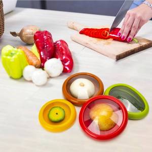 lot 69736 image: Food Storage Stretch Lids Set - 4 Piece Multi-Color - Retail $8