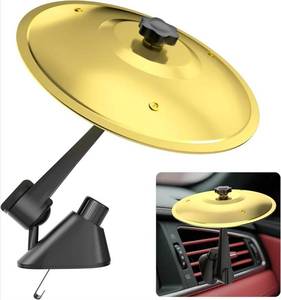 lot 69742 image: Car Cymbal, Car Cymbal Air Vent, Mini Drum Crash Cymbal For Car Vent, Suitable For All Types Of Vehicles (Gold) - Retail $15