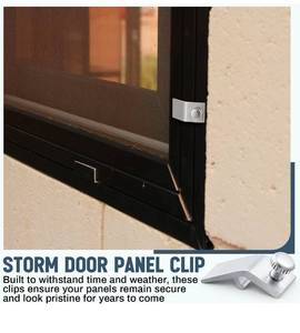 lot 69787 image: Storm Door Panel Clips - 24 Pack - Retail $12