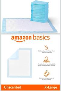 lot 69795 image: Amazon Basics XL Pet Training Pads - 40 Count - Retail $25