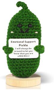 lot 69807 image: Emotional Support Pickle Plush with Stand - Retail $15