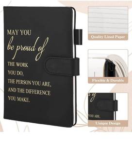 lot 69831 image: Inspirational Leather Journal with Gold Lettering (Cyan) - Retail $15