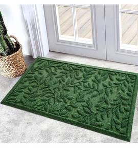lot 69844 image: Forest Green Leaf Pattern Area Rug - Retail $25