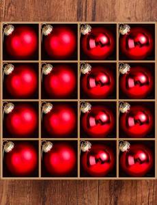 lot 69848 image: Red Glass Christmas Ornaments - Set of 16 - Retail $15
