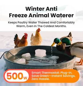 lot 69864 image: 500W Submersible Cast Aluminum De-Icer �� Thermostatic Chicken Water Heater for Livestock Tanks & Winter Bird Baths, Energy-Efficient Anti-Freeze Utility Heater, Black - Retail $25