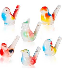 lot 69873 image: Hand-Painted Ceramic Bird Whistles - Retail $18