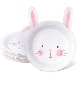 lot 69878 image: Cheerland Bunny Paper Plates 24-Pack - Retail $14